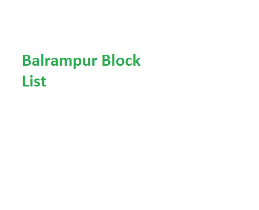 Balrampur Block List