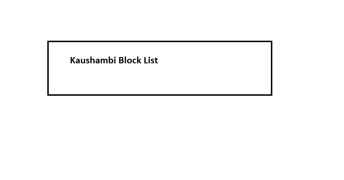 Kaushambi Block List